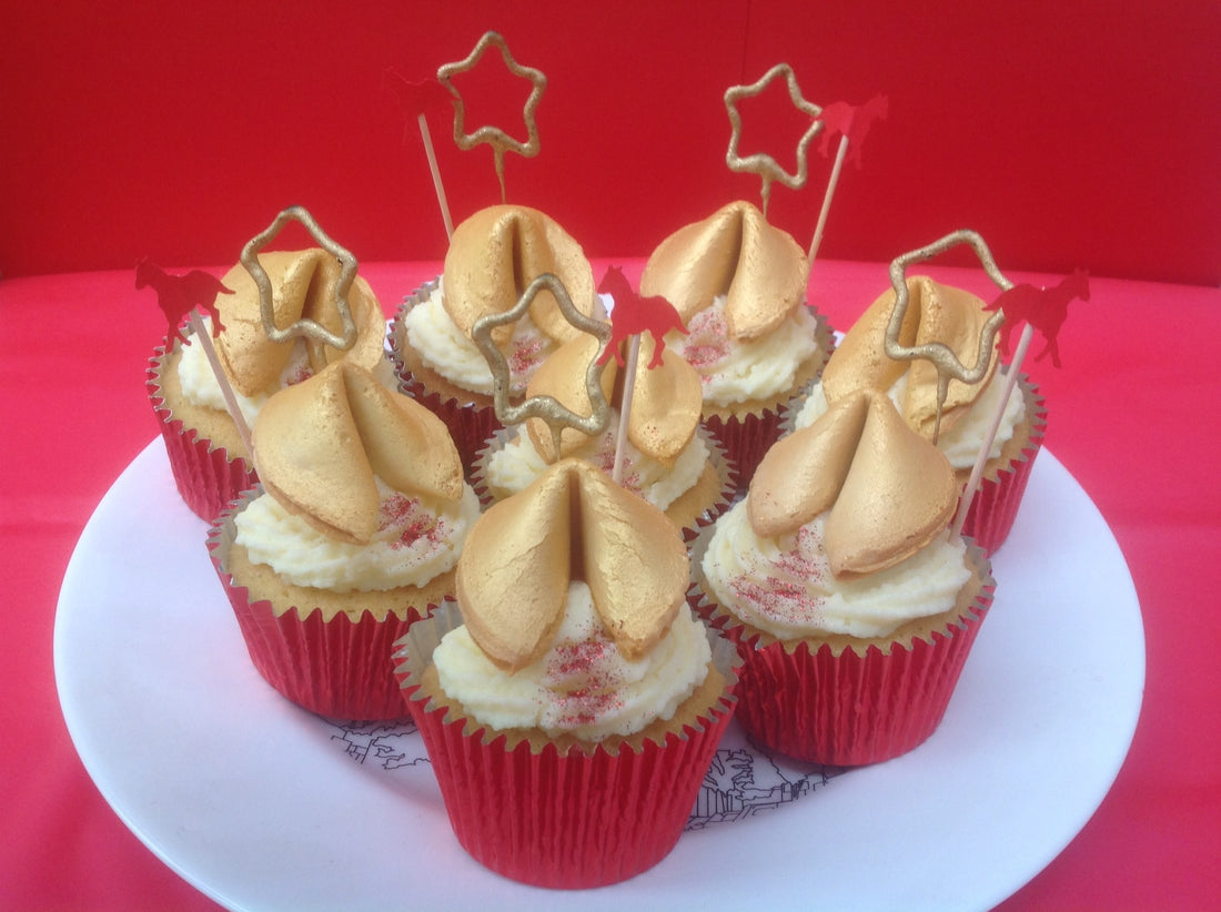 fortune cookie cupcakes
