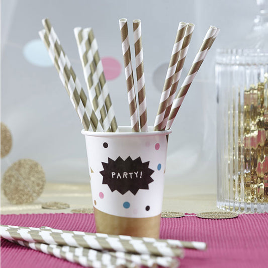 Gold paper straws