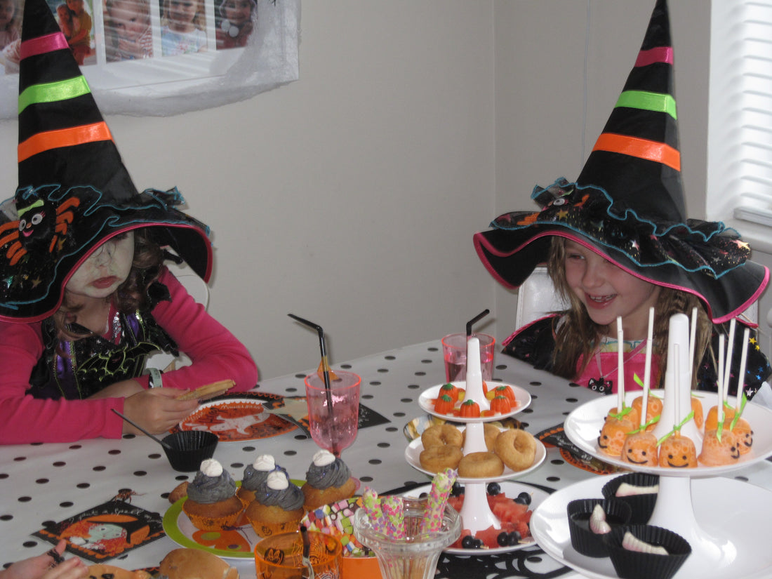 witches at halloween tea party