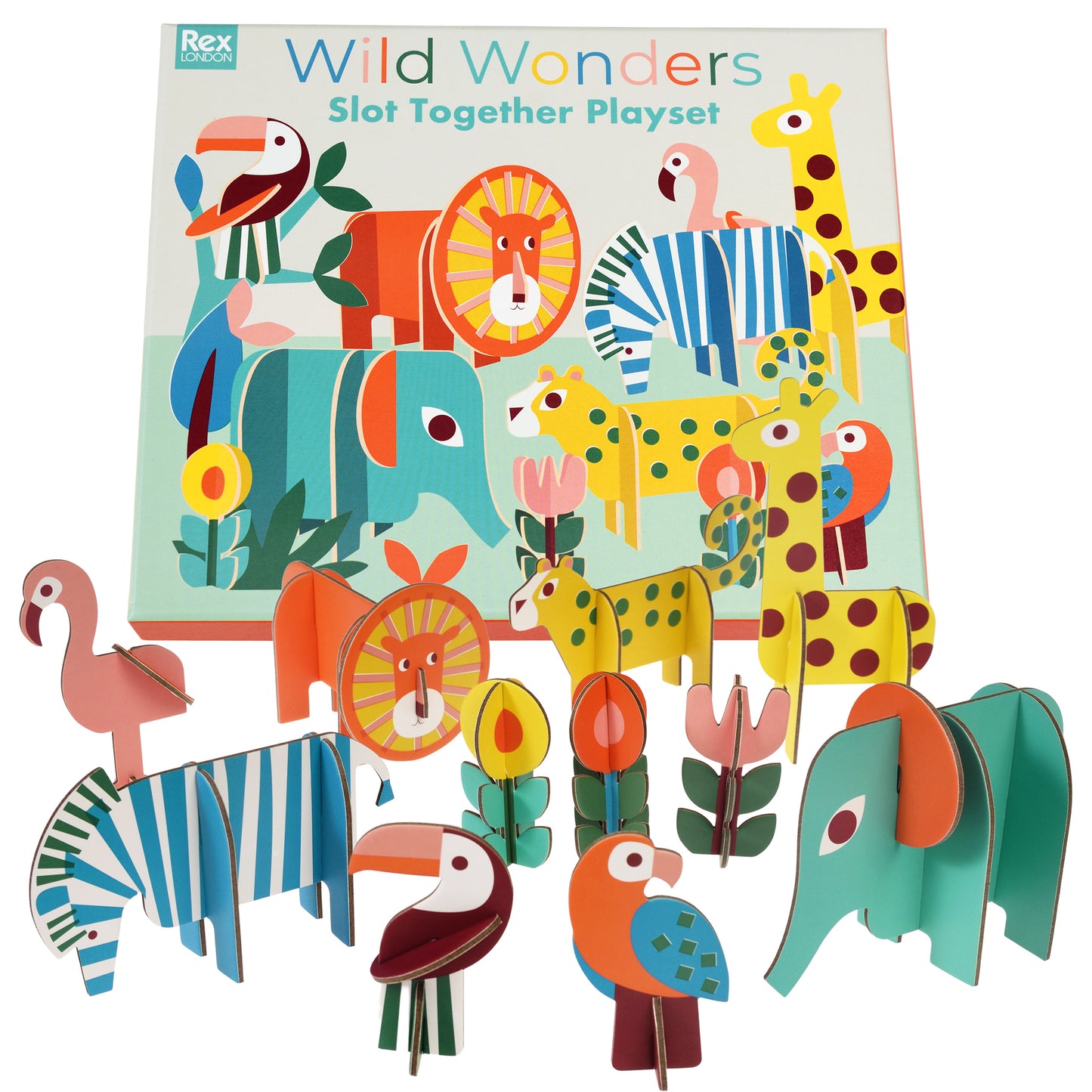 animal cardboard playset