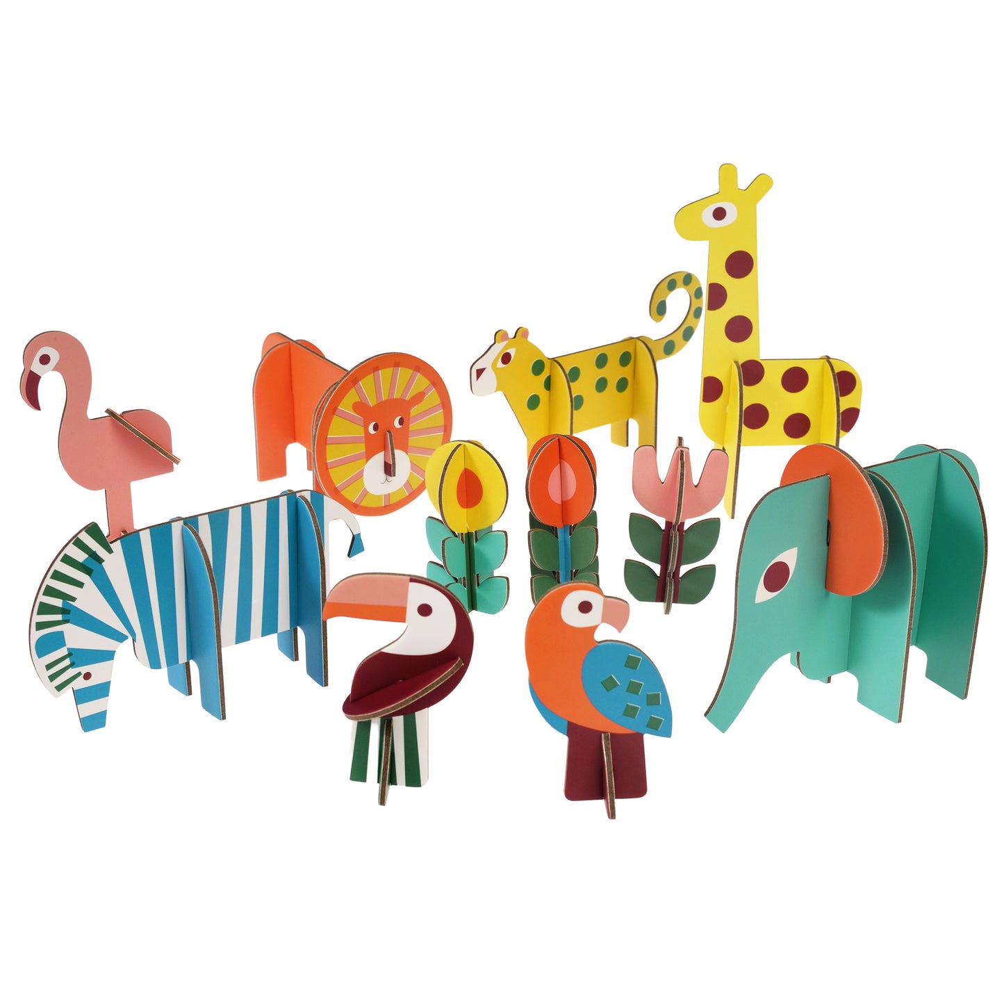 animal cardboard playset