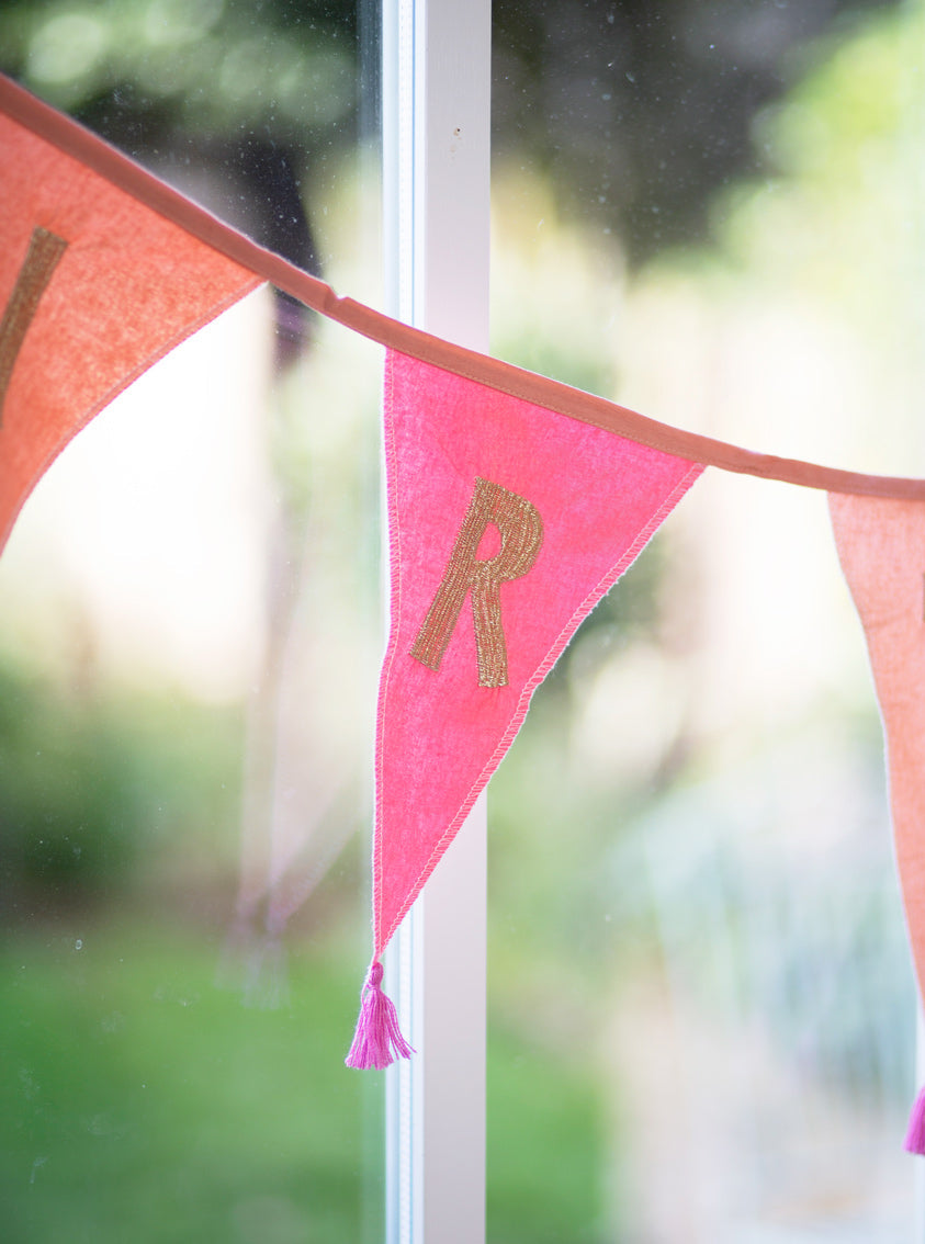 Pink Fabric Bunting