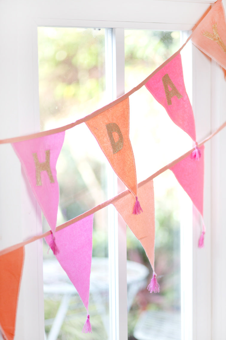 Pink Fabric Bunting