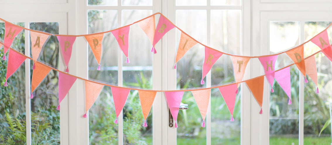 Pink Fabric Bunting