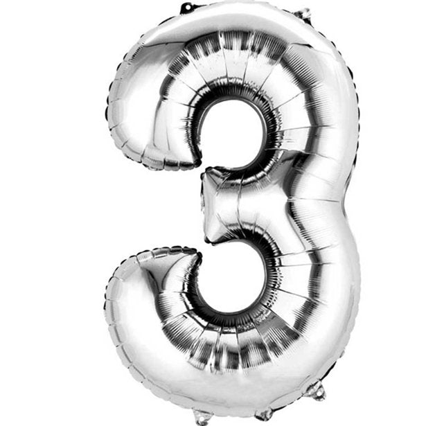silver 3 balloon