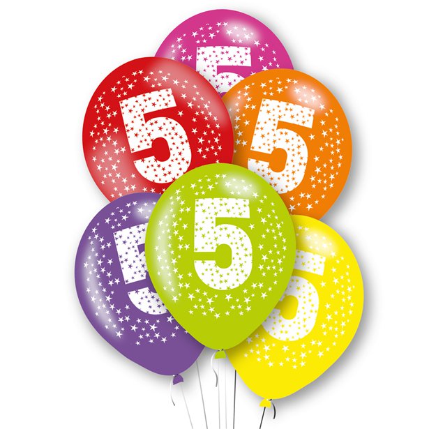 Latex Balloons - Age Multi-Colour - 6pk