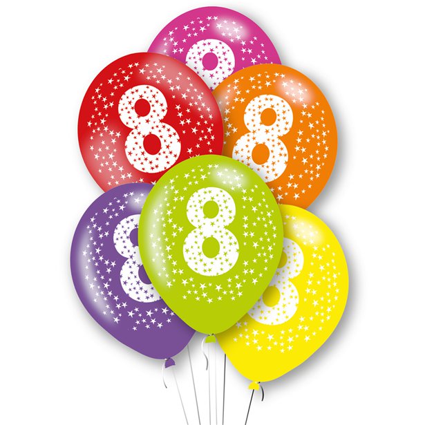 Latex Balloons - Age Multi-Colour - 6pk