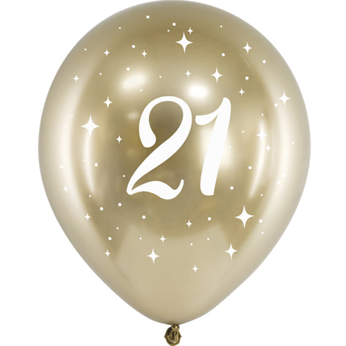 Latex Balloons - Age - Gold - 6pk