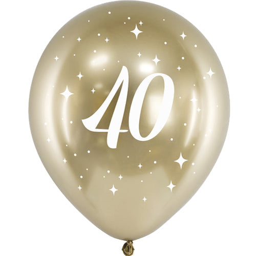 Latex Balloons - Age - Gold - 6pk