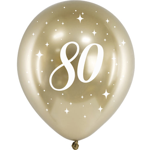 Latex Balloons - Age - Gold - 6pk