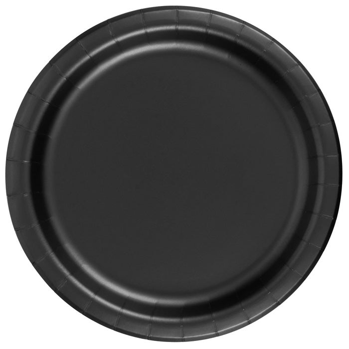 black paper plates