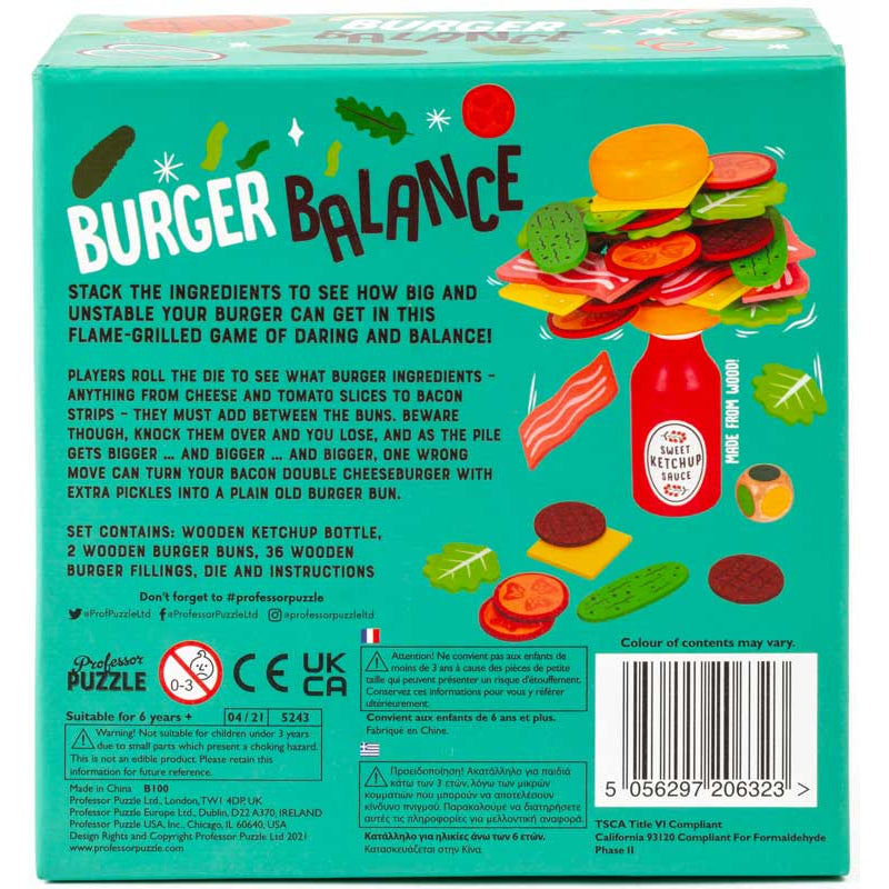 Burger Balance Wooden Game