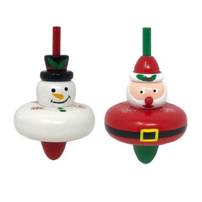 Wooden Christmas Spinning Top