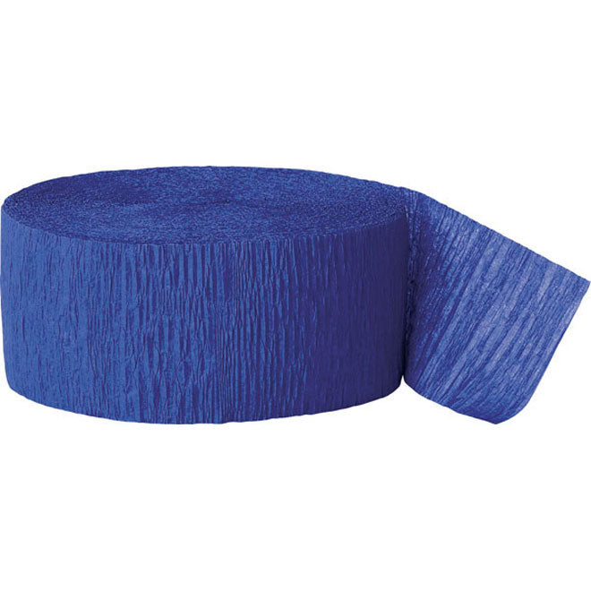 royal blue crepe paper party streamer