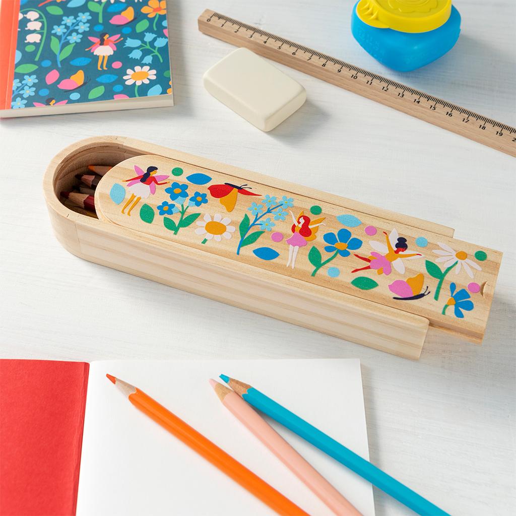 Wooden Fairy Pencil Box