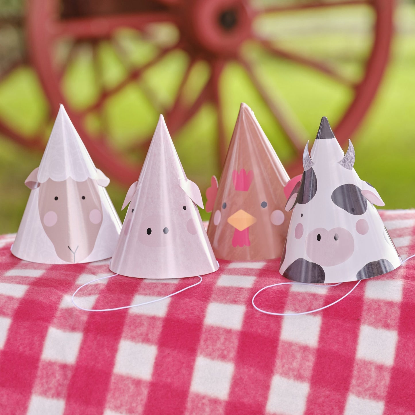 Farm Animal Party Hats - 8 pk