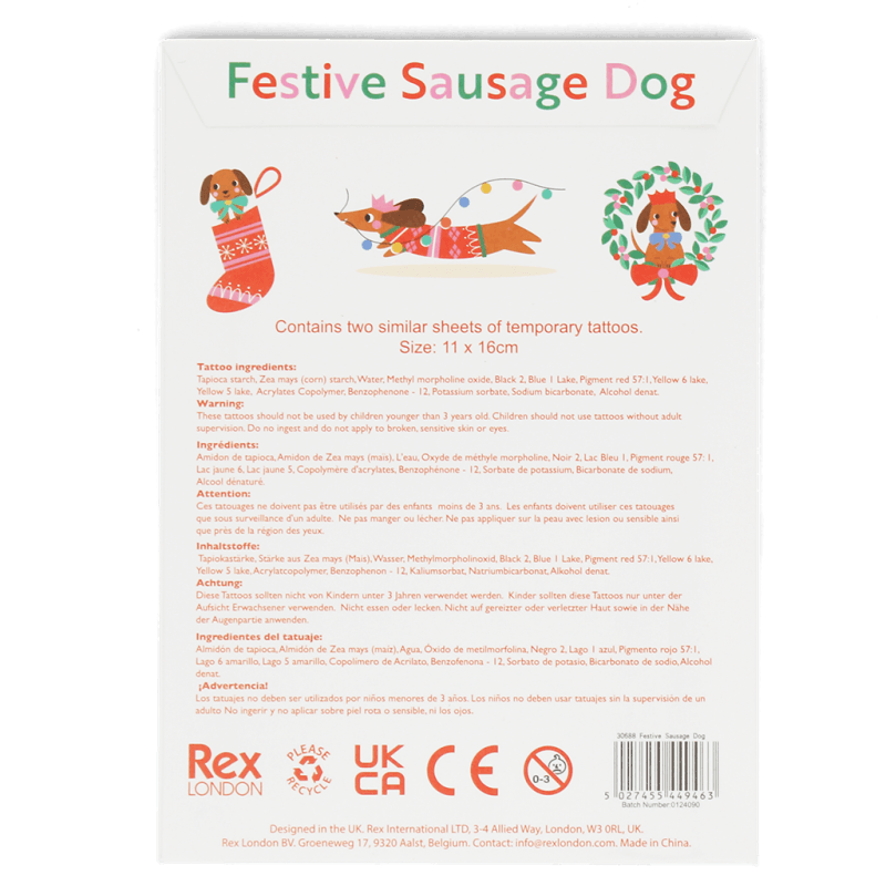 Festive Sausage Dog Tattoos