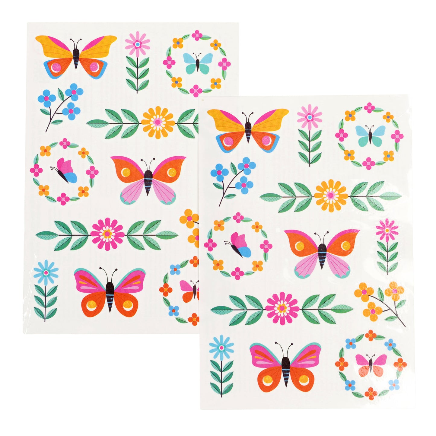 Floral Flutter Butterfly Tattoos