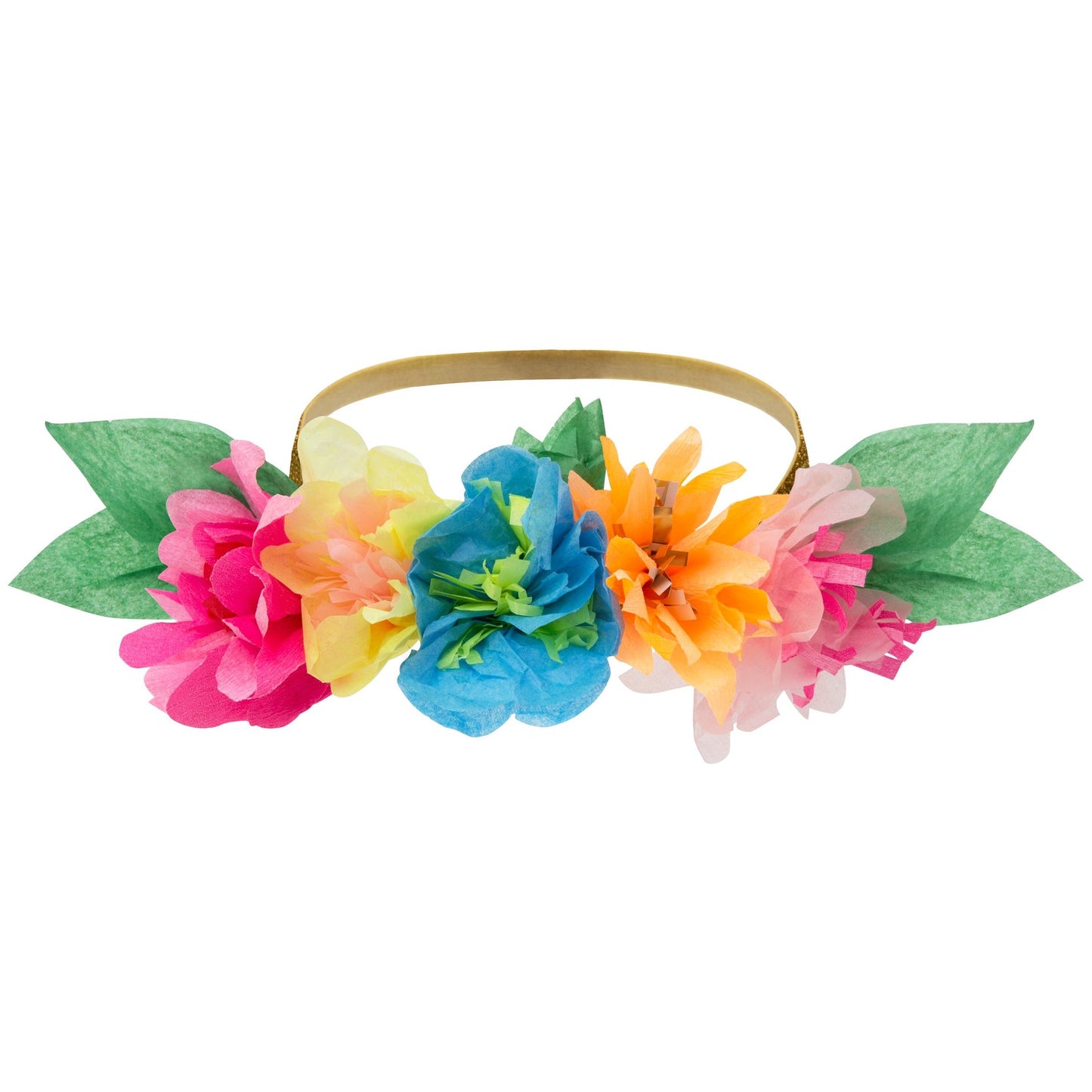 Bright Floral Party Crowns - 6pk