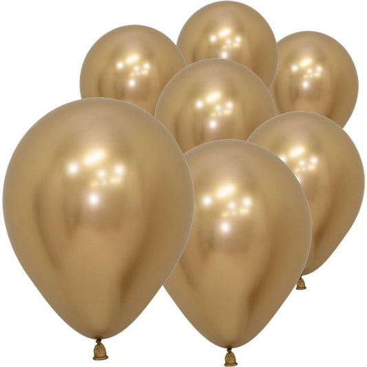 Mini Chrome Gold Latex Balloons