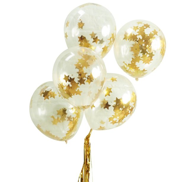 Gold Star confetti Balloons