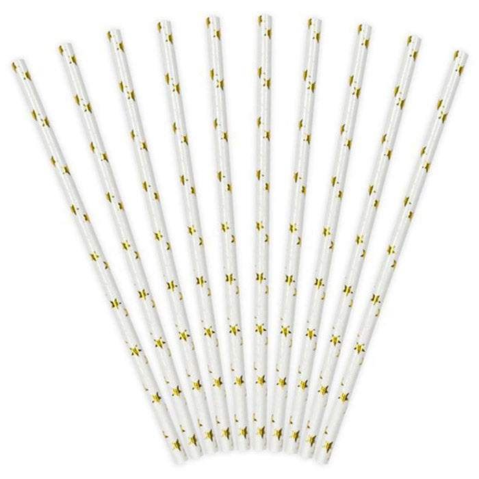 Gold star paper straws