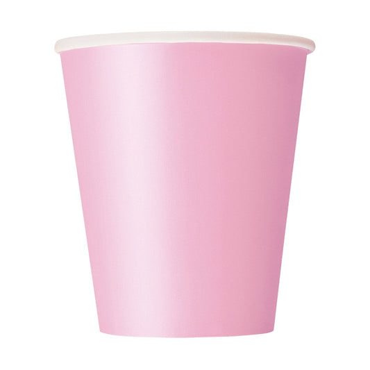 Plain Pastel Pink Cups - 8 pack