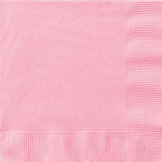 Plain Pastel Pink Napkins - 20 pack
