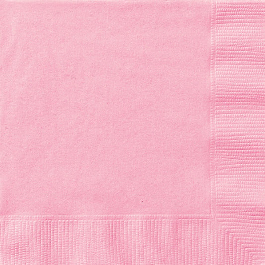 Plain Pastel Pink Napkins - 20 pack