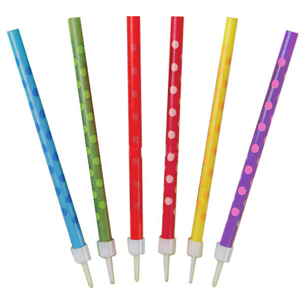 Rainbow dotty Candles