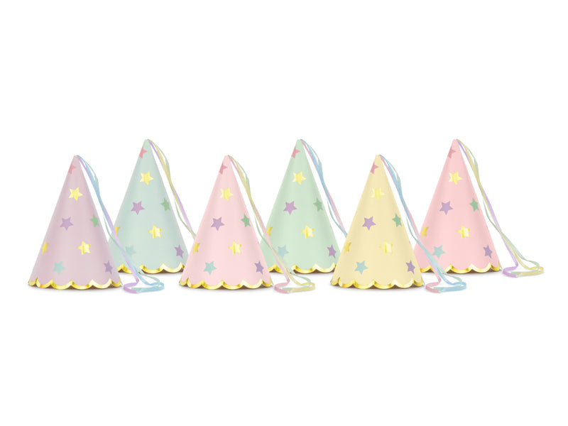 Pastel Star Party Hats