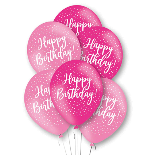 pink birthday balloons