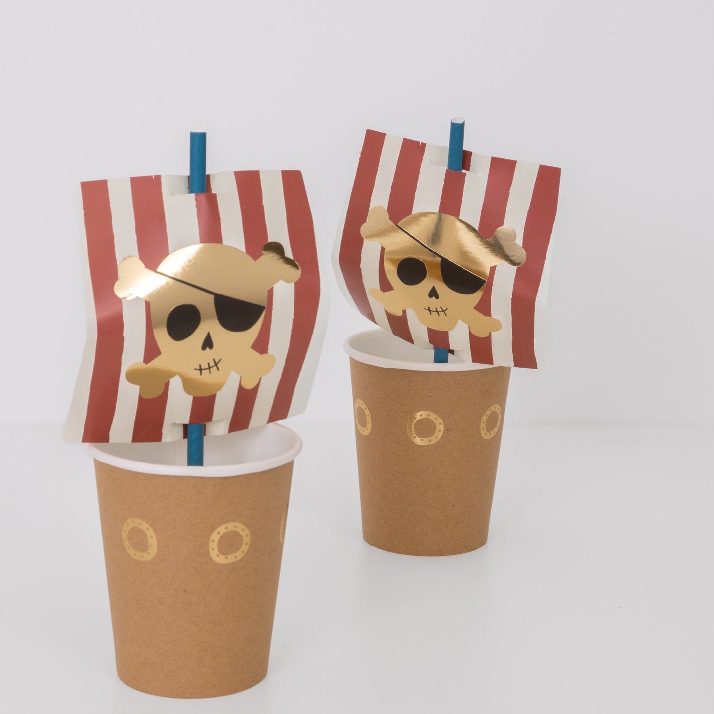 Pirate Cup & Straws Set (x 8)