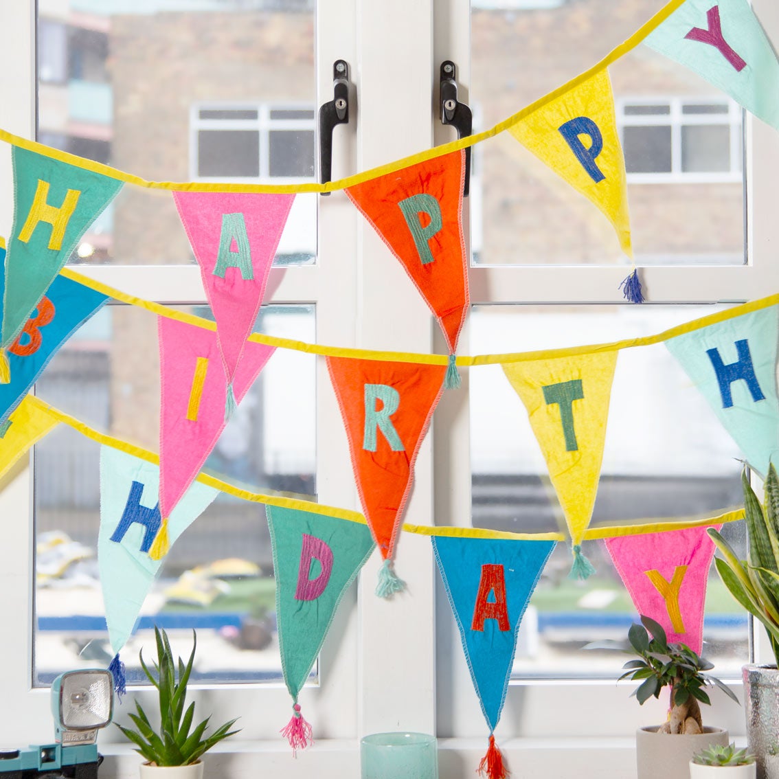 Happy Birthday Rainbow Fabric Bunting