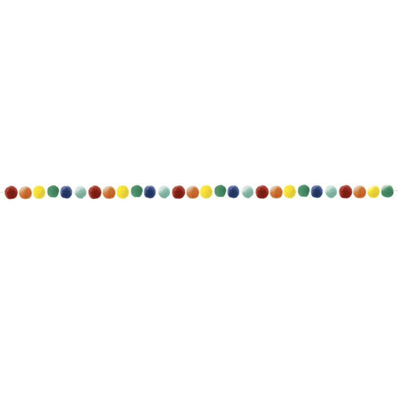 rainbow pom pom garland