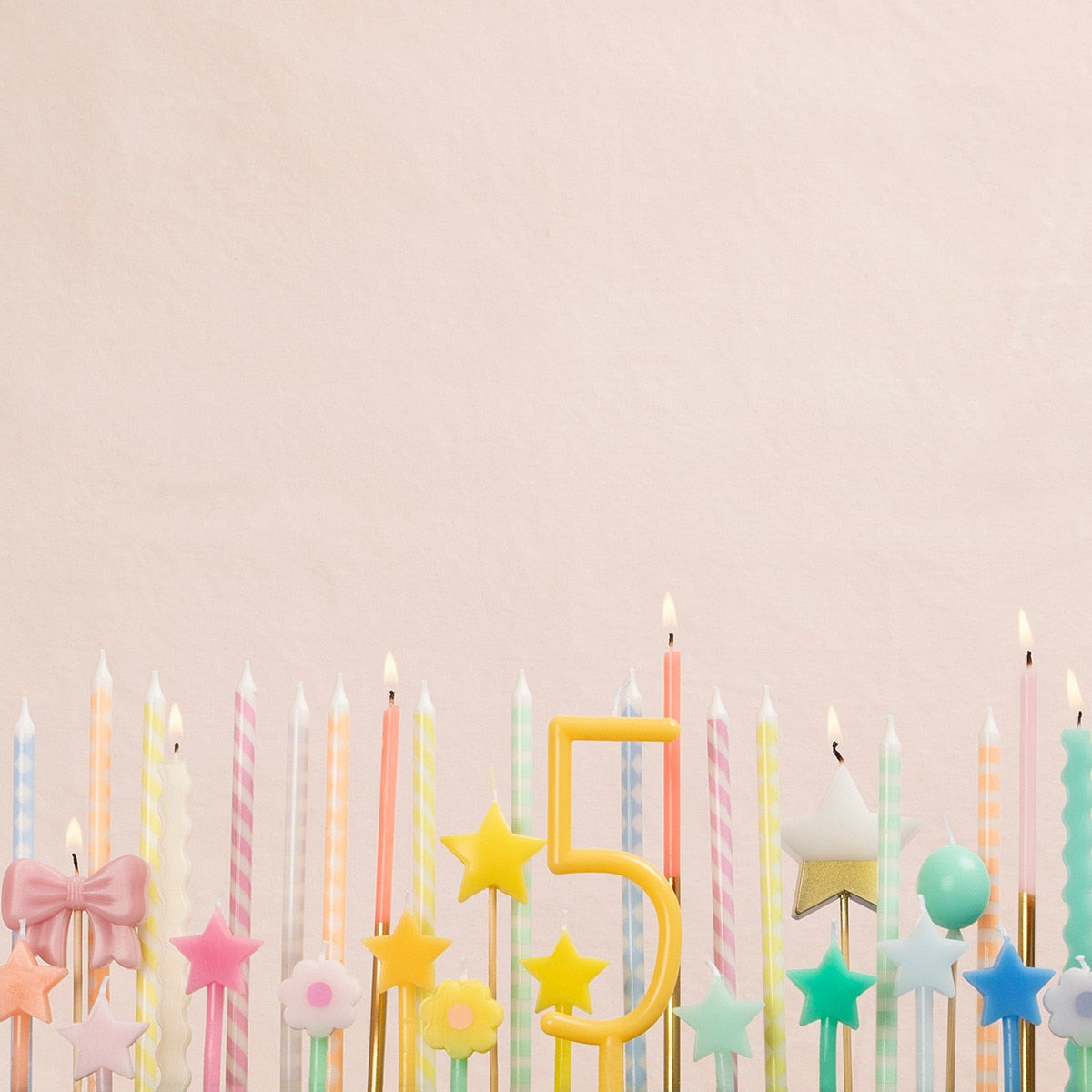 Rainbow Star Candles - 12 pack