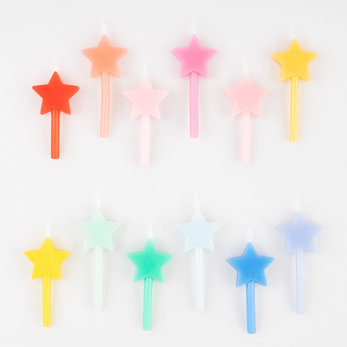 Rainbow Star Candles - 12 pack