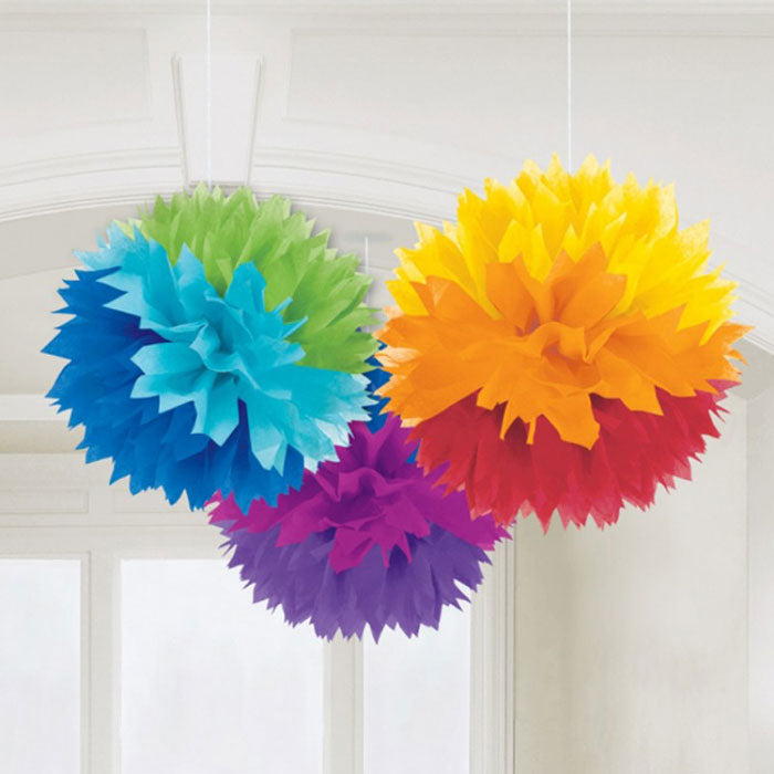 rainbow pom poms decorations