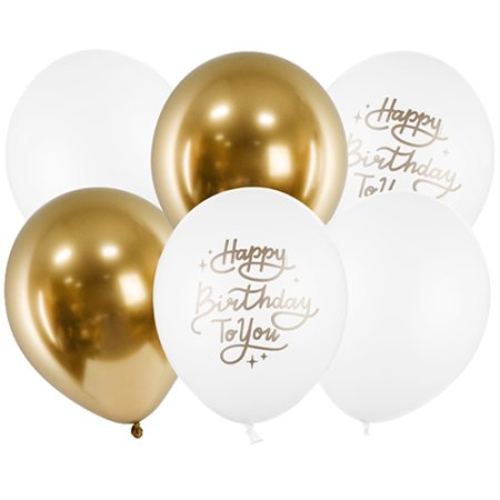 white and gold balloons