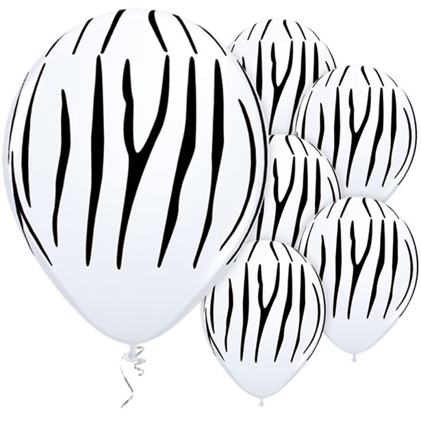 Zebra Print Latex Balloons