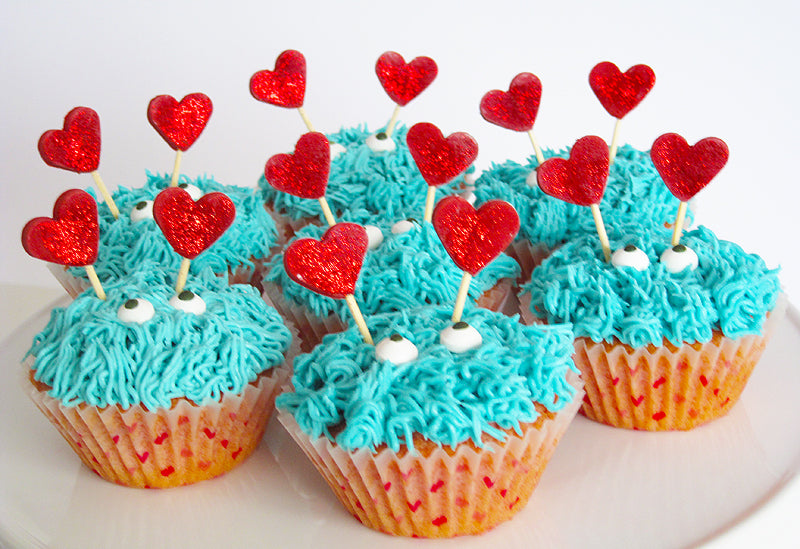 valentines monster cupcakes
