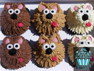 furry dog cupcakes