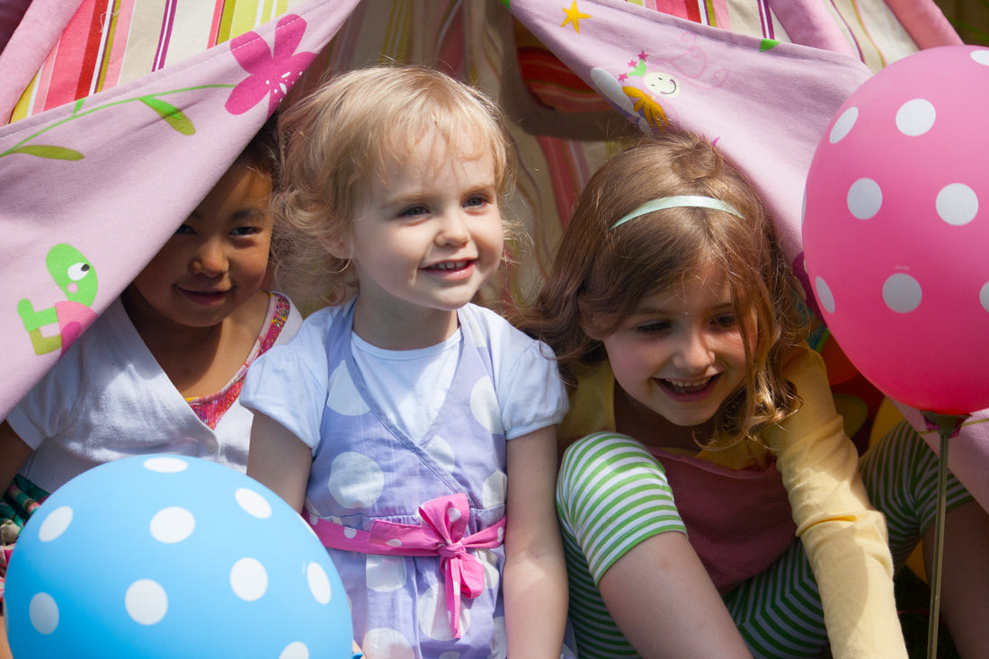 Children in party tent