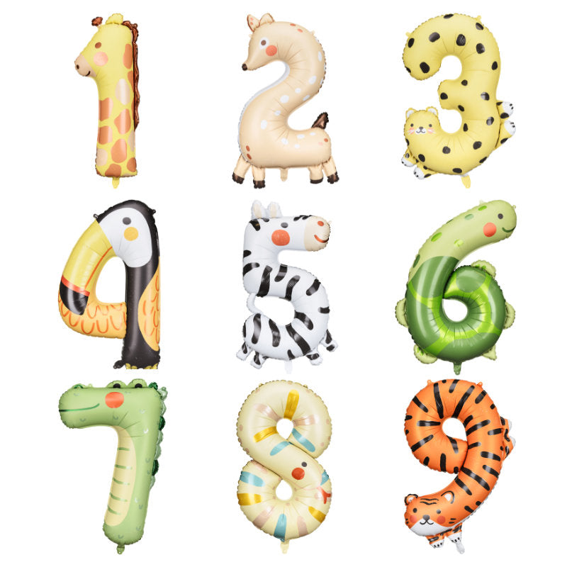 Number Animal Foil Balloon - 34 inch