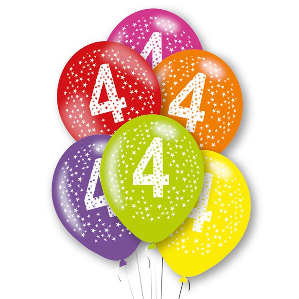 Latex Balloons - Age Multi-Colour - 6pk