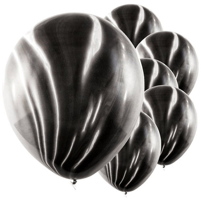 Black marble balloons