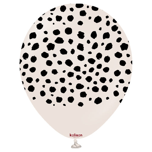 Latex Balloons - Cheetah White Sand Print 5pk