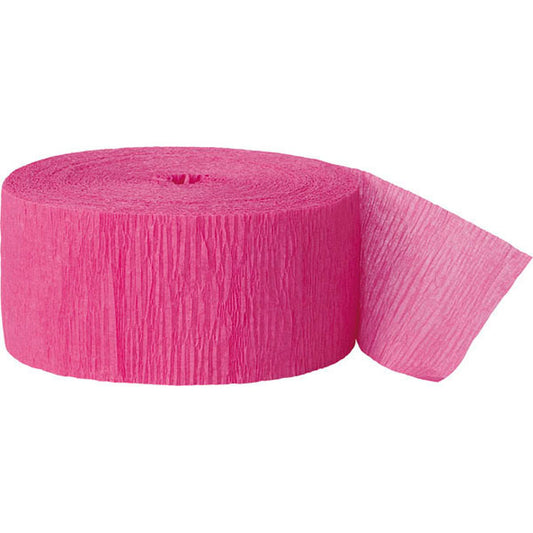 Hot pink crepe paper party streamer