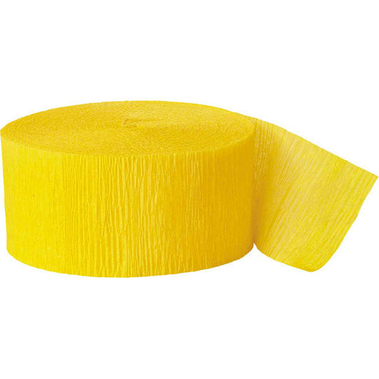 hot yellow crepe paper party streamer