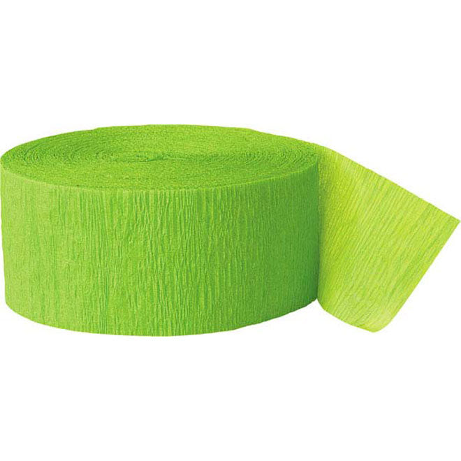 lime green crepe paper streamer